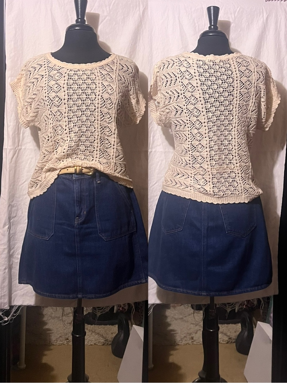 Cream Crochet Beachy Boho Top